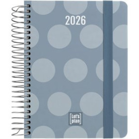 Agendas anuales AGENDA ANUAL (2026) GRAFOPLAS DESIGN ESPIRAL tapa EXTRA con GOMA A6 170x145 D/P DOTS 24403503  14SBALI350