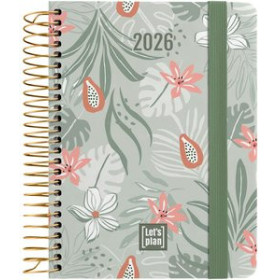 Agendas anuales AGENDA ANUAL (2026) GRAFOPLAS DESIGN ESPIRAL tapa EXTRA con GOMA A6 170x145 D/P EDEN 24403514  14SBALI456