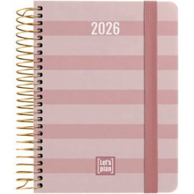 Agendas anuales AGENDA ANUAL (2026) GRAFOPLAS DESIGN ESPIRAL tapa EXTRA con GOMA A6 170x145 D/P STRIPES 24405886  14SBALI220