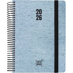 Agendas anuales AGENDA ANUAL (2026) GRAFOPLAS ECOJEANS ESPIRAL tapa EXTRADURA con GOMA A5 210x145 D/P AZUL 24403536  14SBALI15