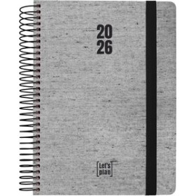 Agendas anuales AGENDA ANUAL (2026) GRAFOPLAS ECOJEANS ESPIRAL tapa EXTRADURA con GOMA A5 210x145 D/P NEGRO 24405888  14SBALI429