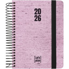 Agendas anuales AGENDA ANUAL (2026) GRAFOPLAS ECOJEANS ESPIRAL tapa EXTRADURA con GOMA A6 150x120 S/V ROSA 24403552  32DBD220