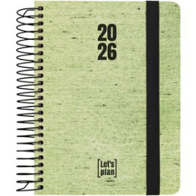 Agendas anuales AGENDA ANUAL (2026) GRAFOPLAS ECOJEANS ESPIRAL tapa EXTRADURA con GOMA A6 150x120 S/V VERDE 24404589  32DBD840