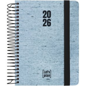 Agendas anuales AGENDA ANUAL (2026) GRAFOPLAS ECOJEANS ESPIRAL tapa EXTRADURA con GOMA A6 170x145 D/P AZUL 24403553  32DBD225