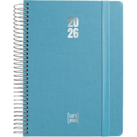 Agendas anuales AGENDA ANUAL (2026) GRAFOPLAS FANCY ESPIRAL tapa EXTRADURA con GOMA A5 210x150 D/P AZUL 24401960  PACK429MHA