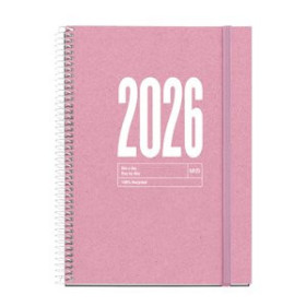 Agendas anuales AGENDA ANUAL (2026) MIQUELRIUS RECYCLED ESPIRAL tapa DURA con GOMA PLUS 155x213 D/P ROSA 24403762  15SGRBALI456C