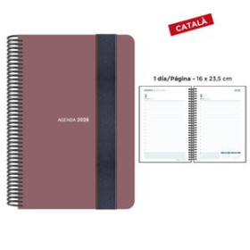 Agendas anuales AGENDA ANUAL (2026) SENFORT CATALAN FOAM ESPIRAL tapa PP con GOMA 160x235 D/P SIENA 24403895  4031BALI456