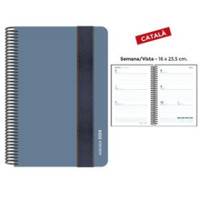 Agendas anuales AGENDA ANUAL (2026) SENFORT CATALAN FOAM ESPIRAL tapa PP con GOMA 160x235 S/V BLAU PLOM 24406184  4031BALI429