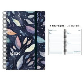 Agendas anuales AGENDA ANUAL (2026) SENFORT DECORADA ESPIRAL tapa PP con GOMA 135x210 D/P AUTUMN 24404885  312BALI82