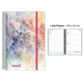 Agendas anuales AGENDA ANUAL (2026) SENFORT DECORADA ESPIRAL tapa PP con GOMA 135x210 D/P ROMANTIC 24405959  312BM840B22RN