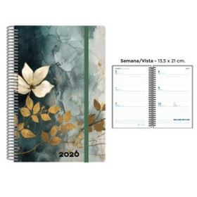 Agendas anuales AGENDA ANUAL (2026) SENFORT DECORADA ESPIRAL tapa PP con GOMA 135x210 S/V AUTUMN ROMAN 24405969  312BM840B39RN