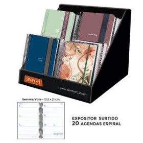 Agendas anuales AGENDA ANUAL (2026) SENFORT ESPIRAL S/V 135x210 SURTIDO EXPOSITOR DE 20 24403574  27CRBALI933CB