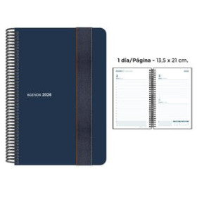 Agendas anuales AGENDA ANUAL (2026) SENFORT FOAM ESPIRAL tapa PP con GOMA 135x210 D/P AZUL 24403578  27CRBALI40CB