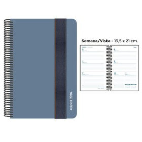 Agendas anuales AGENDA ANUAL (2026) SENFORT FOAM ESPIRAL tapa PP con GOMA 135x210 S/V AZUL PLOMO 24403600  27CRBALI840CB