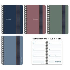 Agendas anuales AGENDA ANUAL (2026) SENFORT FOAM ESPIRAL tapa PP con GOMA 135x210 S/V SURTIDO DE 4 24403607  27CRBALI350CB