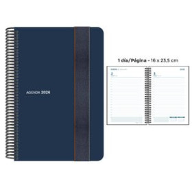 Agendas anuales AGENDA ANUAL (2026) SENFORT FOAM ESPIRAL tapa PP con GOMA 160x235 D/P AZUL 24403618  27CRBALI456CB