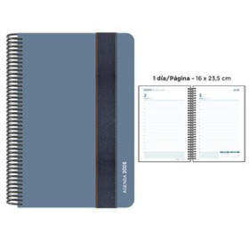 Agendas anuales AGENDA ANUAL (2026) SENFORT FOAM ESPIRAL tapa PP con GOMA 160x235 D/P AZUL PLOMO 24403616  27CRBALI15CB