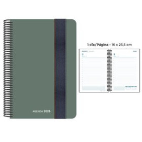 Agendas anuales AGENDA ANUAL (2026) SENFORT FOAM ESPIRAL tapa PP con GOMA 160x235 D/P VERDE 24403561  27NBALI100CB