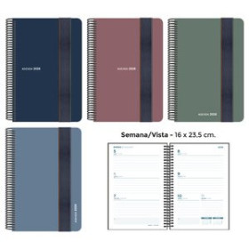 Agendas anuales AGENDA ANUAL (2026) SENFORT FOAM ESPIRAL tapa PP con GOMA 160x235 S/V SURTIDO DE 4 24403576  27NBALI933CB