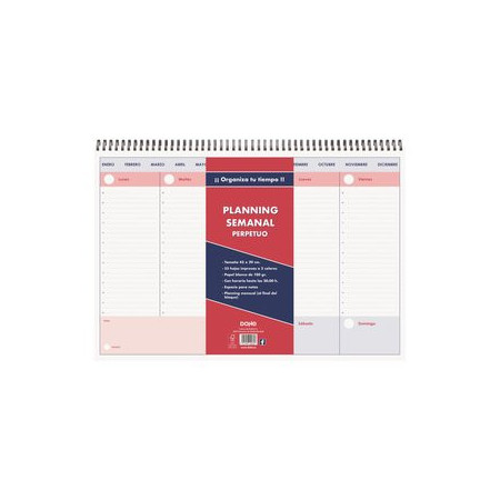 Agendas anuales AGENDA DOHE PLANNING SOBREMESA PERPETUO WIRE-O tapa DURA A3 APAIS. 420x297 S/V 24401978  PACK5314NE