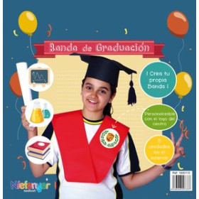 Kits de manualidades BANDA GRADUACION NIEFENVER ROJA POLITEXTIL BOLSA de 5 UNIDADES
