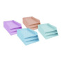 Bandejas sobremesa BANDEJA SOBREMESA EXACOMPTA AQUAREL CARTON FORRADO 3 NIVELES A4+ COLORES SURTIDOS (4 colores: coral