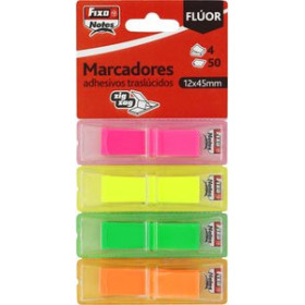 Banderitas índex BANDERITAS ADHESIVAS FIXO NOTES POPUP 12x45 COLORES FLUOR PACK de 4 25208828  00060851
