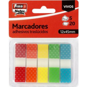 Banderitas índex BANDERITAS ADHESIVAS FIXO NOTES POPUP 12x45 COLORES VIVOS PACK de 5 25208823  00060151