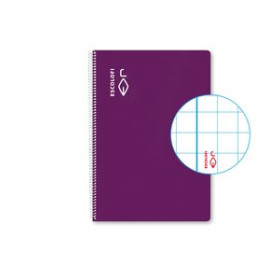 Blocs espiral tapa dura BLOC  ESCOLOFI ESPIRAL PLUS tapa DURA 4º 80h CUADRIC.6x6 90g VIOLETA 41402230  01279001