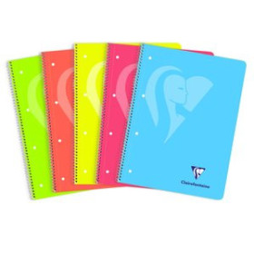 Blocs espiral tapa PP BLOC CLAIREFONTAINE MIMESYS POLIPROPILENO NEON MICROPERFORADO A4+ 120h 5x5 90g 14401033  1800497020