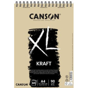 Papel técnicas secas: Blocs y láminas BLOC DE DIBUJO CANSON XL KRAFT CON ESPIRAL PAPEL VERJURADO A4 90g 60h 25201897  01001470