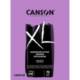 Papel técnicas secas: Blocs y láminas BLOC DE DIBUJO CANSON XL MARKER ENCOLADO EXTRA LISO A3 70g 100h 25201422  5071062
