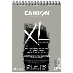 Papel técnicas secas: Blocs y láminas BLOC DE DIBUJO CANSON XL SAND CON ESPIRAL LISO COLOR GRIS A3 160g 40h 45006589  PB7E0034SE