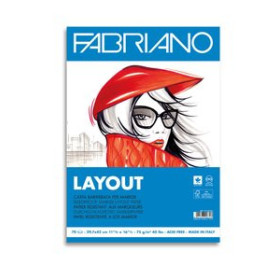 Papel técnicas secas: Blocs y láminas BLOC DE DIBUJO FABRIANO LAYOUT-MARKER ENCOLADO A3 75g 70h 27401816  40427/10
