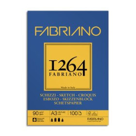 Papel técnicas secas: Blocs y láminas BLOC DE DIBUJO FABRIANO 1264 ESBOZO ENCOLADO GRANO NATURAL A3 90g 100h 27401197  F53282400