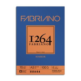 Papel técnicas secas: Blocs y láminas BLOC DE DIBUJO FABRIANO 1264 MARKER ENCOLADO LISO A3 70g 100h 27401260  F532818