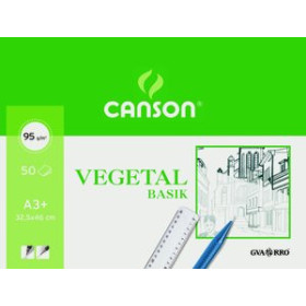 Papel técnicas secas: Blocs y láminas BLOC DE DIBUJO GUARRO-CANSON BASIK VEGETAL ENCOLADO A3+ 95g 50h 27401154  F53130200