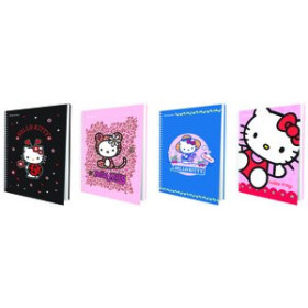 Blocs espiral tapa dura BLOC FOLIO TAPA DURA RAYADO 80 Hojas/63 grs. HELLO KITTY INFANTIL CON STICKERS 41702004  SU128A