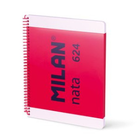 Blocs espiral tapa forrada BLOC MILAN NATA 624 since 1918 tapa EXTRA A4 80h CUADRIC.5x5 95g ROSA 41901359  A0310AH