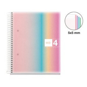 Blocs espiral tapa PP BLOC MIQUELRIUS AURORA NOTEBOOK 4 micro.tapa PP A5 120h 70gr CUADRIC.5x5 WEST BAY 14201232  1008001021