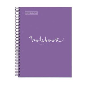 Blocs espiral tapa forrada BLOC MIQUELRIUS EMOTIONS NOTEBOOK 1 micro.tapa EXTRA A4 80h 90g CUADRIC.5x5 PURPURA 12301268  5953
