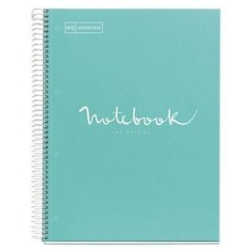 Blocs espiral tapa forrada BLOC MIQUELRIUS EMOTIONS NOTEBOOK 1 micro.tapa EXTRA A4 80h 90g HORIZONTAL AZUL CIELO 25201996  13303