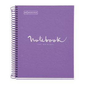 Blocs espiral tapa forrada BLOC MIQUELRIUS EMOTIONS NOTEBOOK 1 micro.tapa EXTRA A5 80h 90g CUADRIC.5x5 PURPURA 15201336  RD25