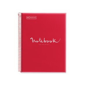Blocs espiral tapa PP BLOC MIQUELRIUS EMOTIONS NOTEBOOK 1 micro.tapa PP A4 80h 90g CUADRIC.5x5 ROJO 42502201  NXKROMKWHL