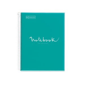 Blocs espiral tapa PP BLOC MIQUELRIUS EMOTIONS NOTEBOOK 1 micro.tapa PP A4 80h 90g CUADRIC.5x5 TURQUESA 42502381  960-001055