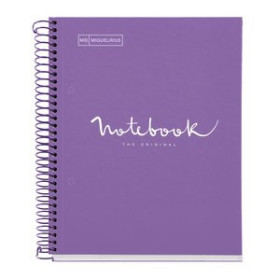 Blocs espiral tapa forrada BLOC MIQUELRIUS EMOTIONS NOTEBOOK 5 micro.tapa EXTRA A4 120h 90g CUADRIC.5x5 PURPURA