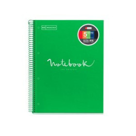 Blocs espiral tapa forrada BLOC MIQUELRIUS EMOTIONS NOTEBOOK 5 micro.tapa EXTRA A4 120h 90g HORIZONTAL VERDE
