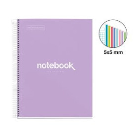 Blocs espiral tapa forrada BLOC MIQUELRIUS EMOTIONS NOTEBOOK 8 micro.tapa EXTRA A4 160h 90g CUADRIC.5x5 LAVANDA