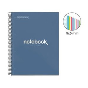 Blocs espiral tapa forrada BLOC MIQUELRIUS EMOTIONS NOTEBOOK 8 micro.tapa EXTRA A4 160h 90g CUADRIC.5x5 MARINO