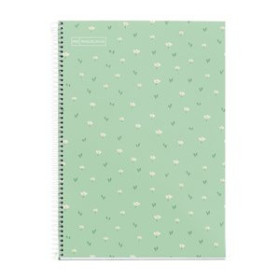 Blocs espiral tapa dura BLOC MIQUELRIUS tapa DURA Fº 80h 90g CUADRIC.4x4 FLORES VERDE